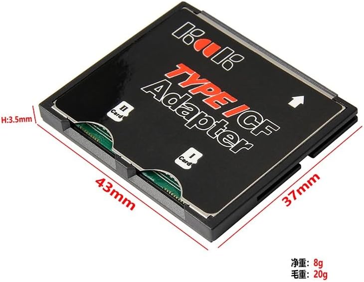 Mustpoint محول بطاقة CF مزدوج الشقوق Micro SD TF حامل بطاقات مدمج نوع I محول أسود - Image 2